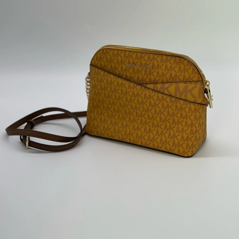 Michael Kors Gold Monogram Crossbody Bag
